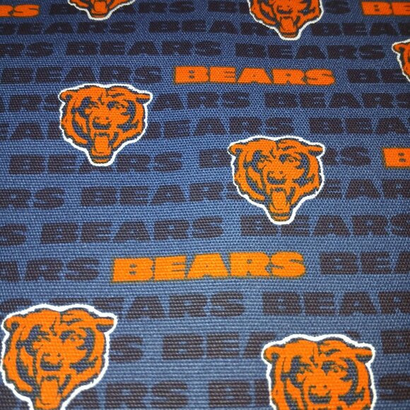 5 Yards NFL Chicago Bears Cotton Canvas Fabric Fabric Traditions BLue Orange - Picture 2 of 11